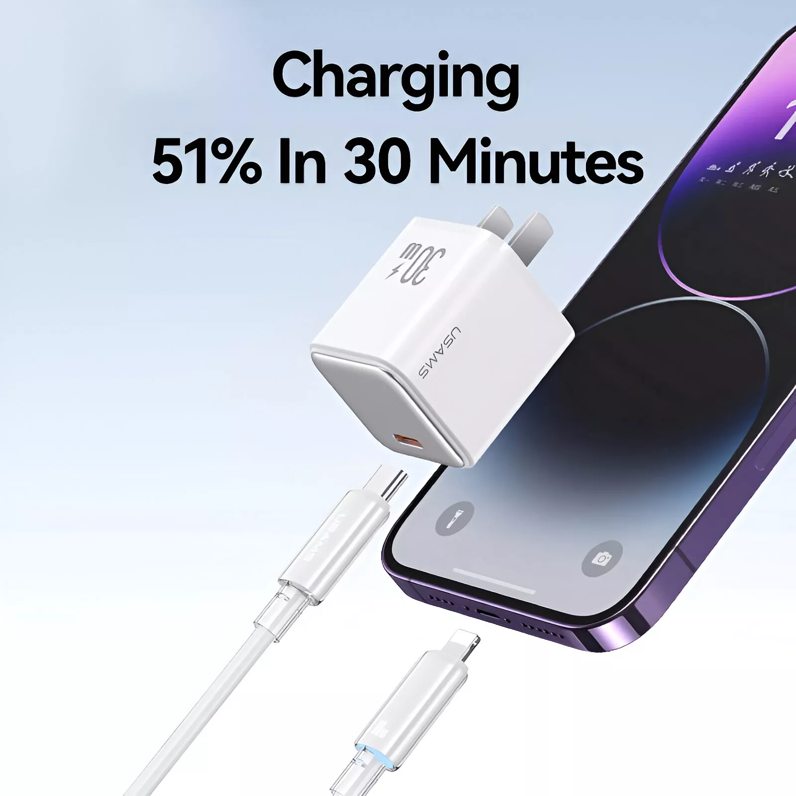 30W Type-C to Lightning PD Fast Charging Data Cable - Image 3