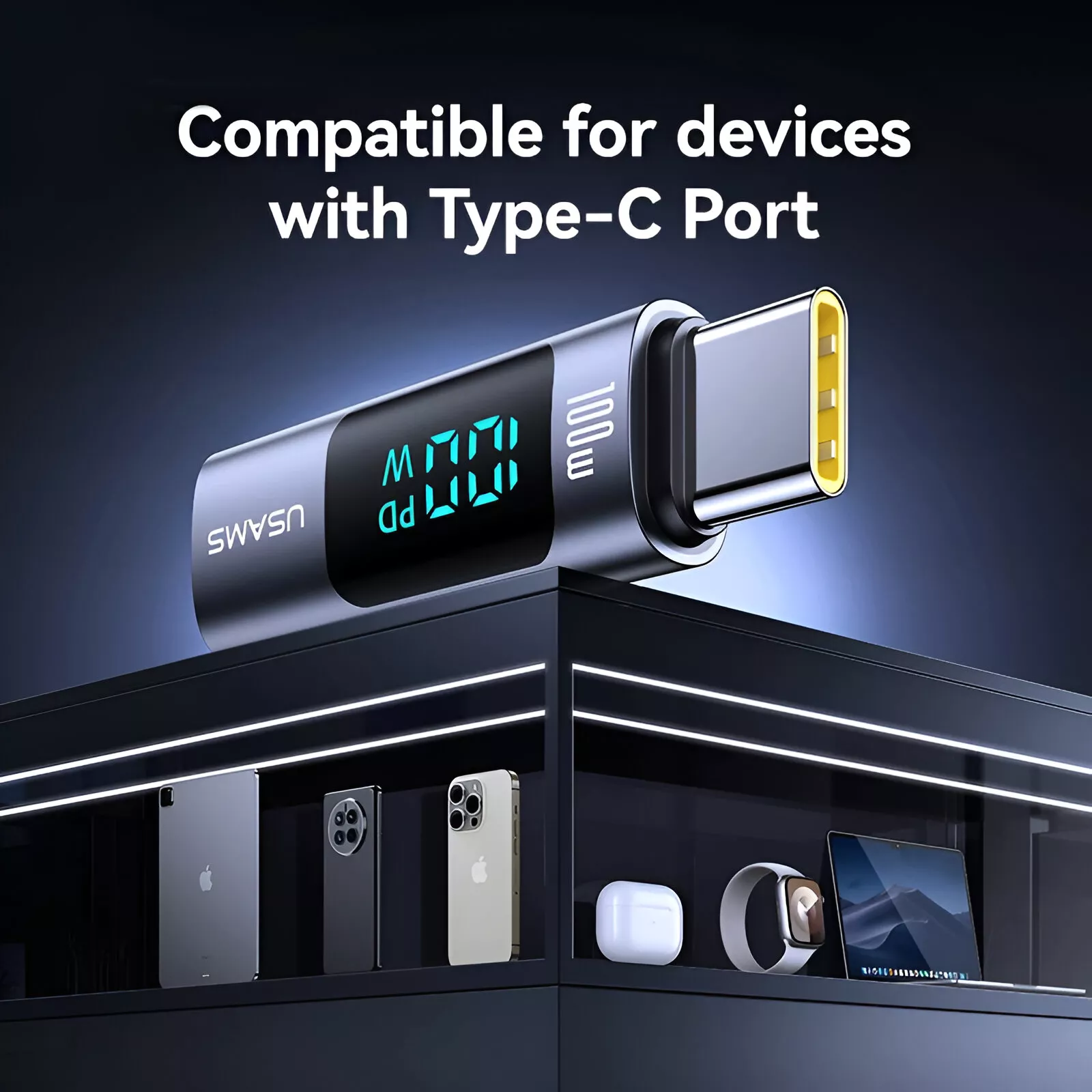 100W PD Type-C OTG Adapter with Digital Display - Image 4