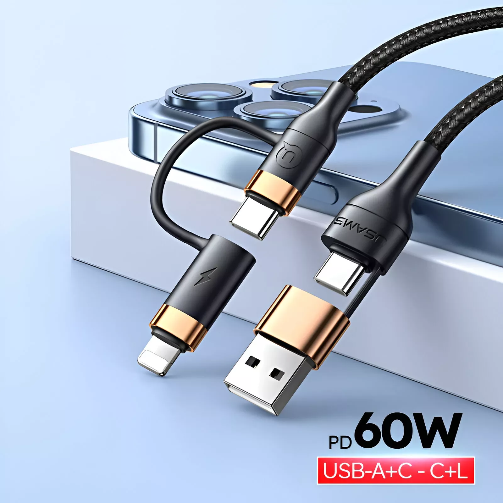 4-in-1 60W PD USB C Cable - Image 2