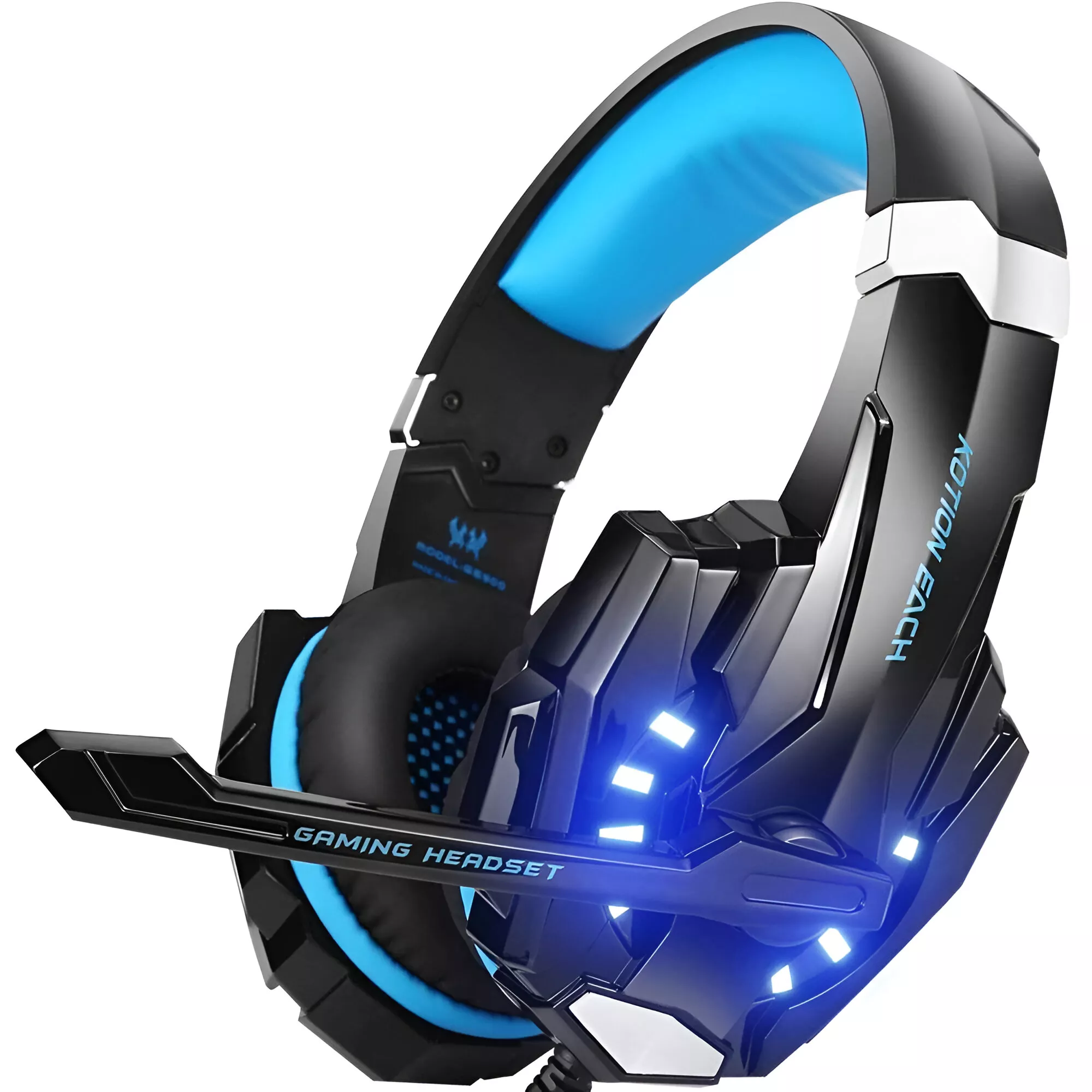 Wired Gaming Headset with Deep Bass, LED Lights & Mic for PS4, PS5, Xbox, PC