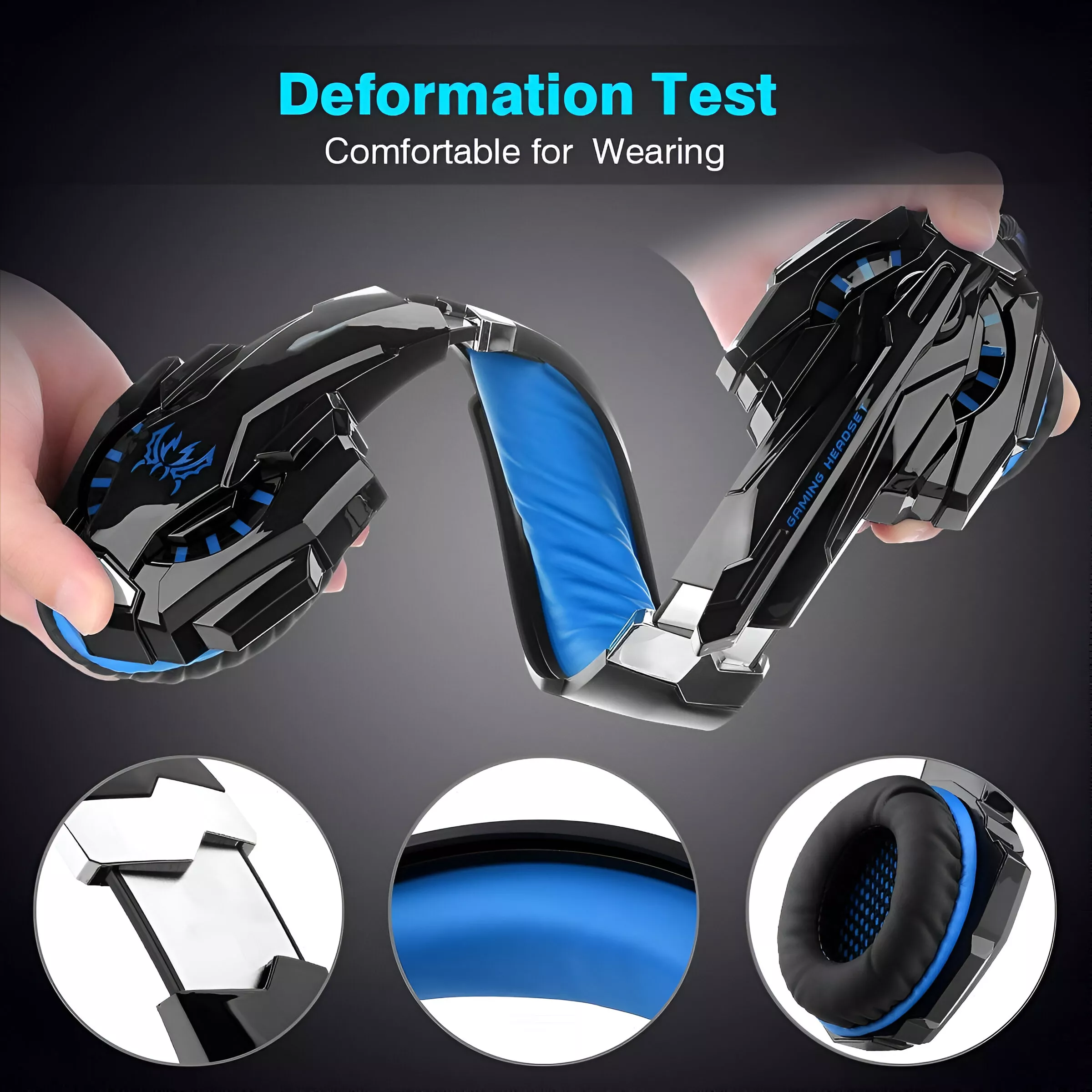 Wired Gaming Headset with Deep Bass, LED Lights & Mic for PS4, PS5, Xbox, PC - Image 3