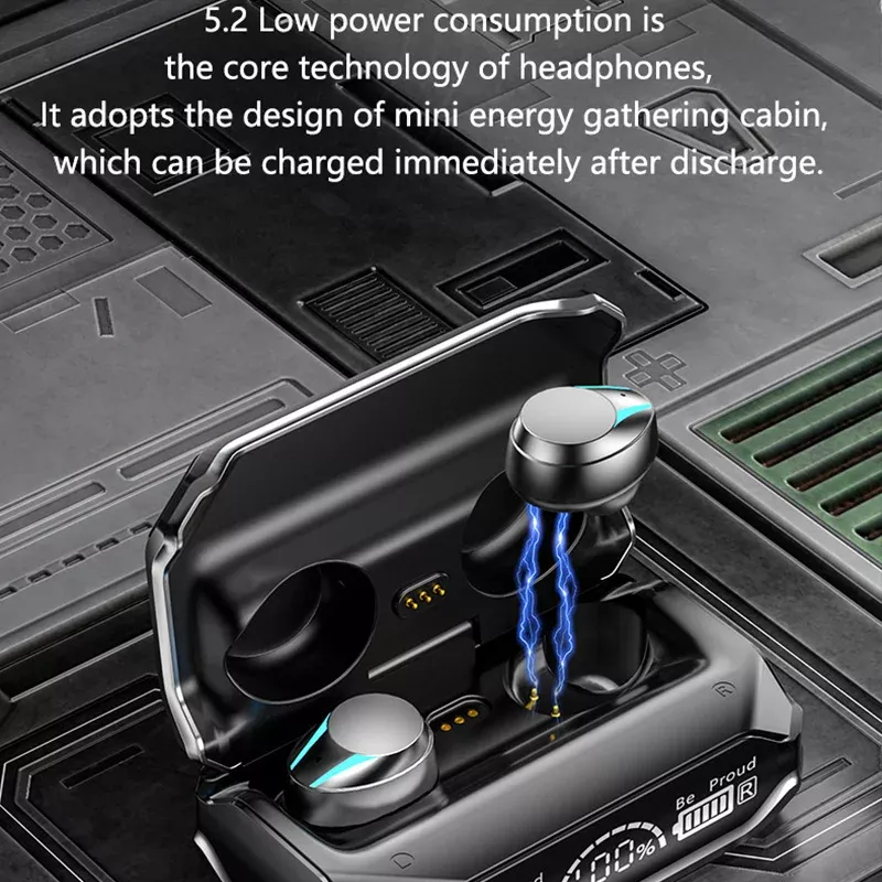 M41 Bluetooth Wireless Earphones with Smart Touch, Digital Display, and Magnetic Suction - Image 3