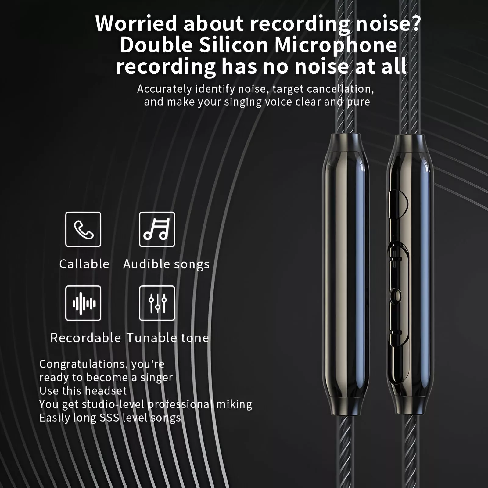 Ergonomic Wired Recording Headset with Mic for Mobile Devices - Image 4