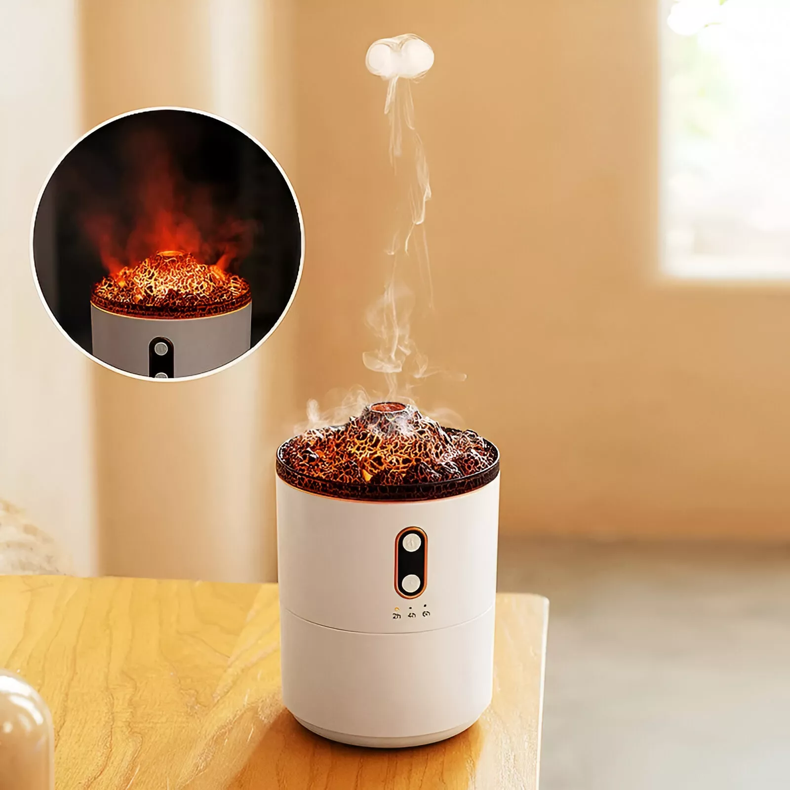 Creative Volcano Aromatherapy Humidifier & Ultrasonic Essential Oil Diffuser - Image 3