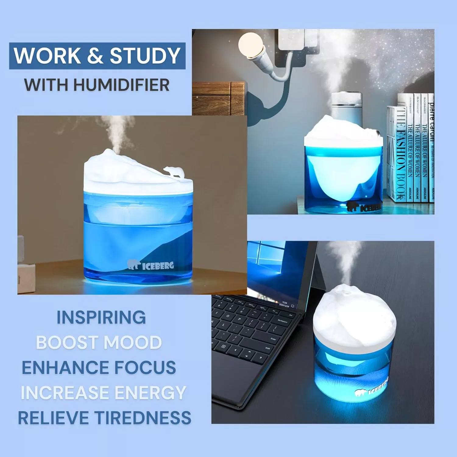 400ml Ultrasonic USB Aroma Humidifier & Essential Oil Diffuser for Home & Bedroom - Image 4