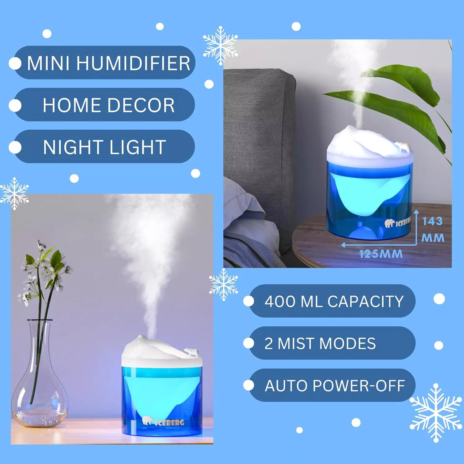 400ml Ultrasonic USB Aroma Humidifier & Essential Oil Diffuser for Home & Bedroom - Image 3