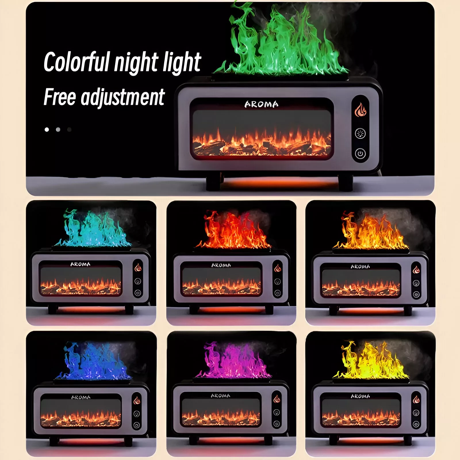 Ultrasonic Flame Effect Aromatherapy Diffuser with Colorful LED Light - Image 5