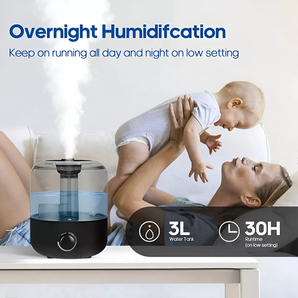 3L Large Capacity Ultrasonic Air Humidifier with Remote & Timer - Image 6