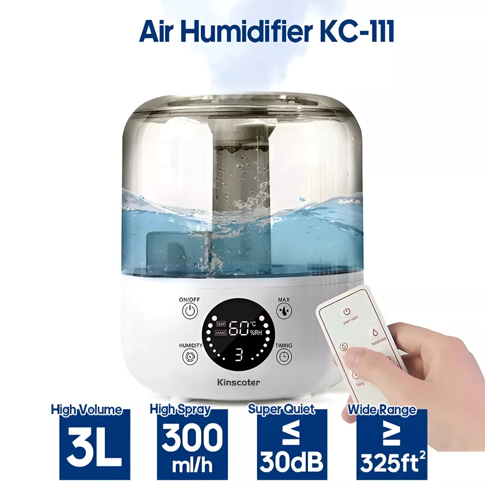 3L Large Capacity Ultrasonic Air Humidifier with Remote & Timer - Image 2