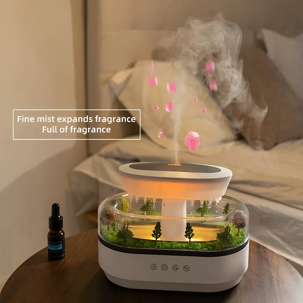 Rain Cloud Ultrasonic Humidifier & Aromatherapy Diffuser with LED Lights - Image 5
