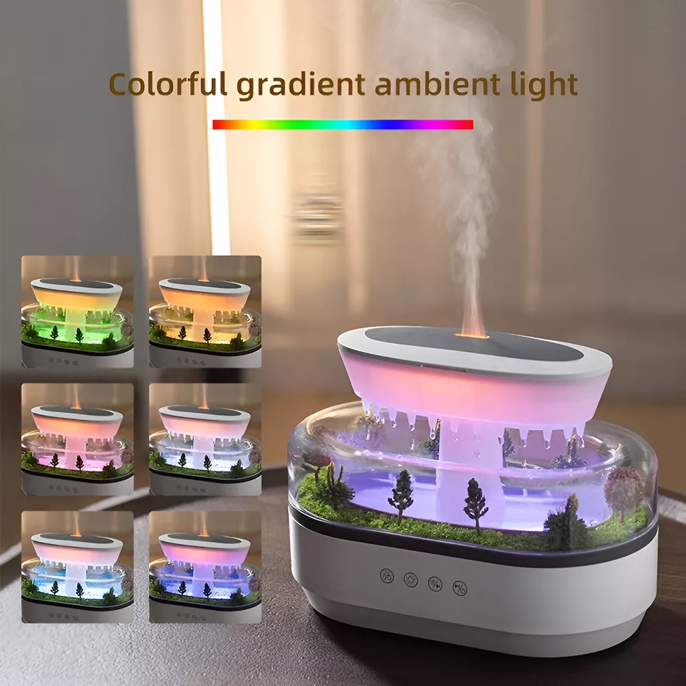 Rain Cloud Ultrasonic Humidifier & Aromatherapy Diffuser with LED Lights - Image 4