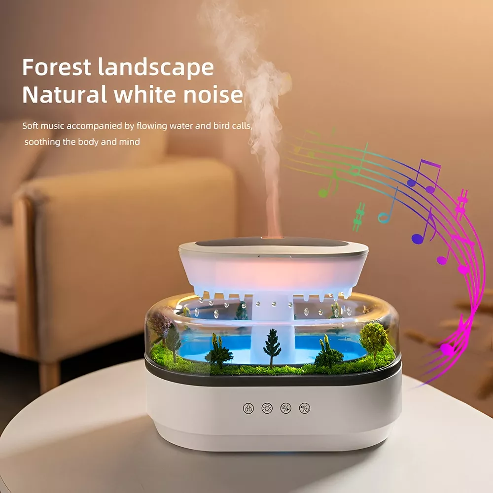 Rain Cloud Ultrasonic Humidifier & Aromatherapy Diffuser with LED Lights - Image 3