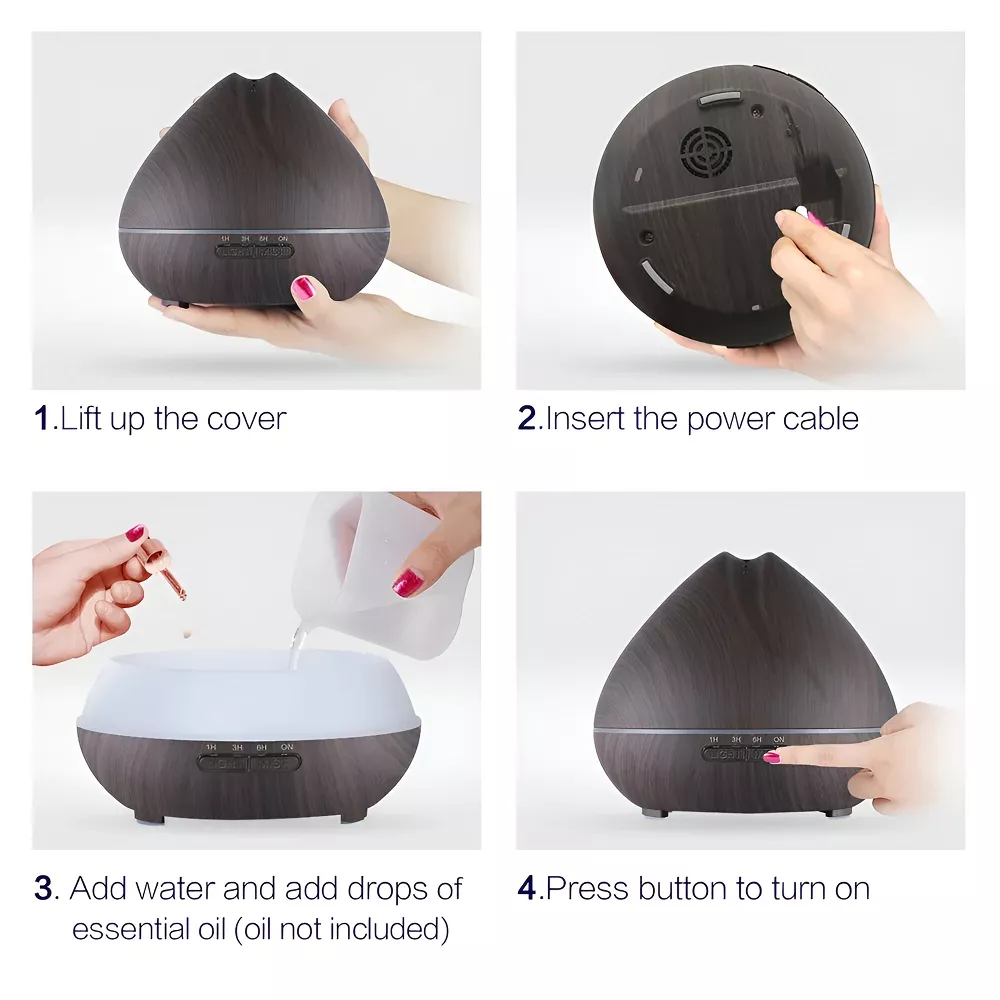 Ultrasonic Essential Oil Diffuser & Humidifier with 7-Color LED & Remote - Image 6