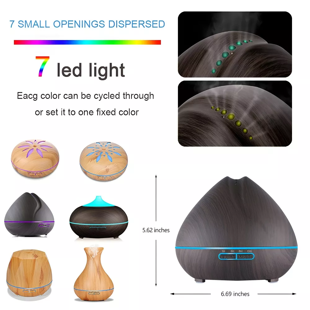 Ultrasonic Essential Oil Diffuser & Humidifier with 7-Color LED & Remote - Image 4