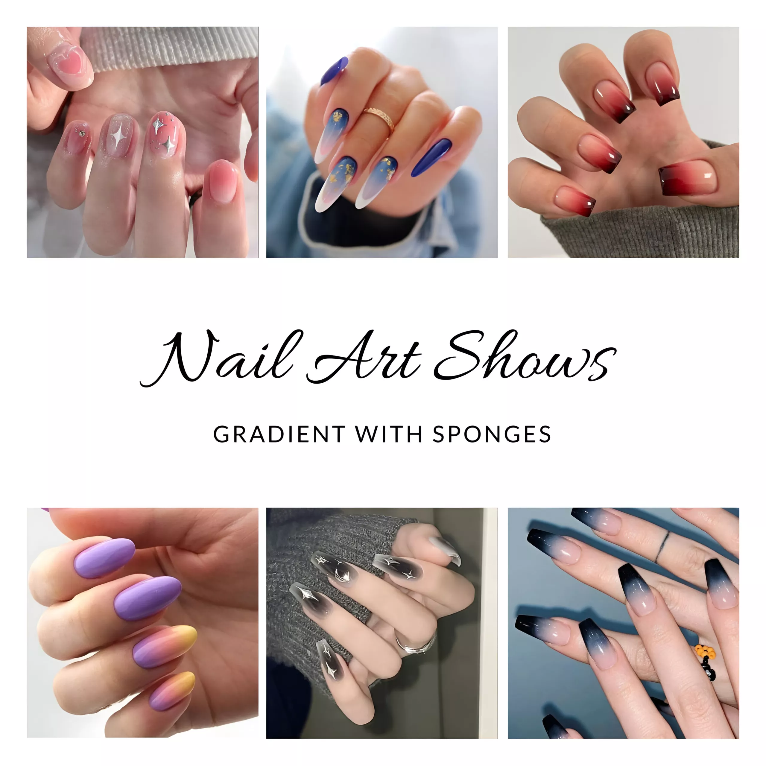 50Pcs Square Nail Art Sponges & Grab Pen Set for Gradient Nail Design - Image 6