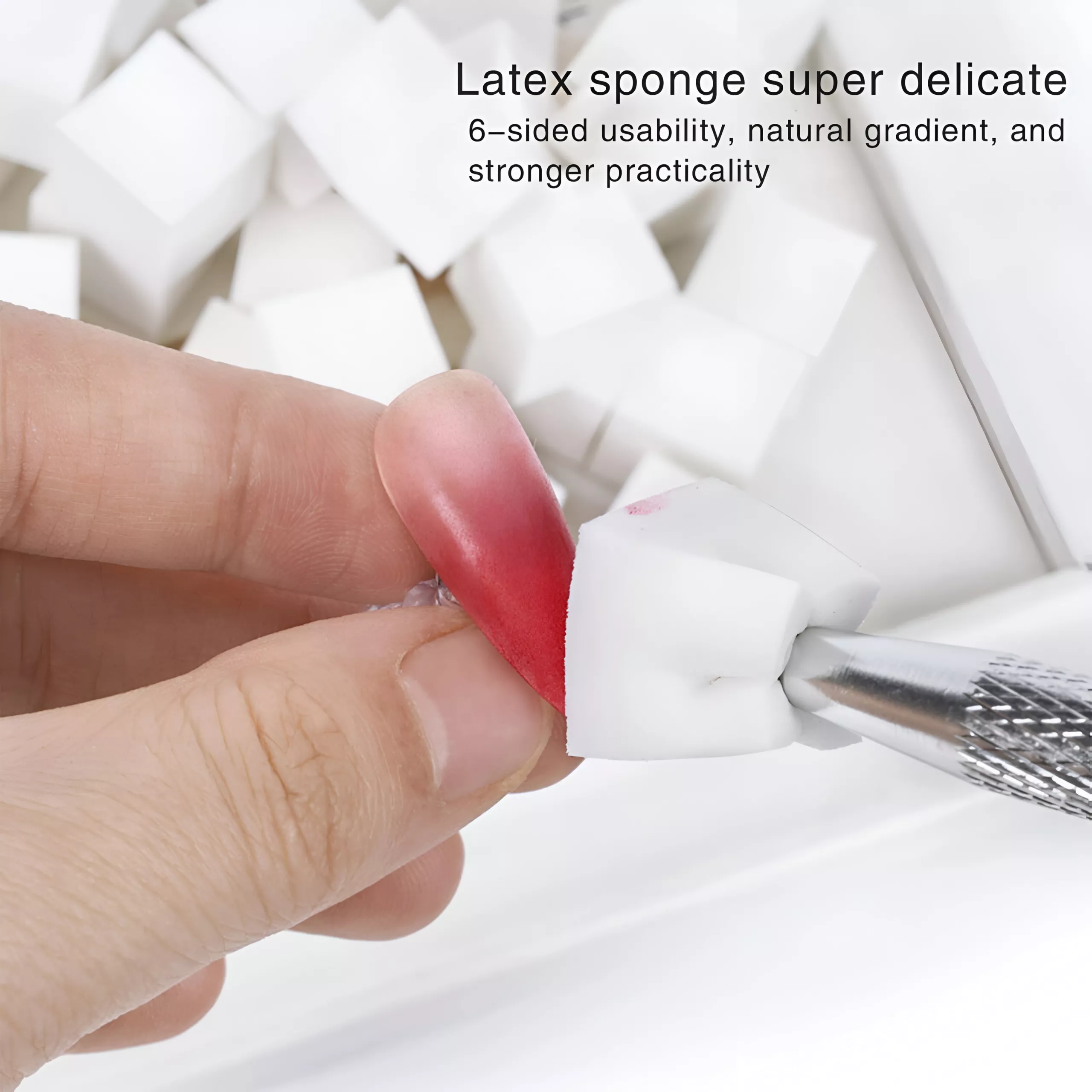 50Pcs Square Nail Art Sponges & Grab Pen Set for Gradient Nail Design - Image 4