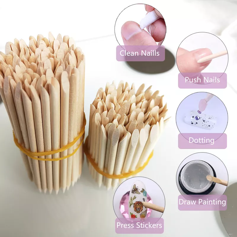Professional Wooden Cuticle Pusher & Nail Art Sticks – Manicure & Pedicure Tool - Image 2
