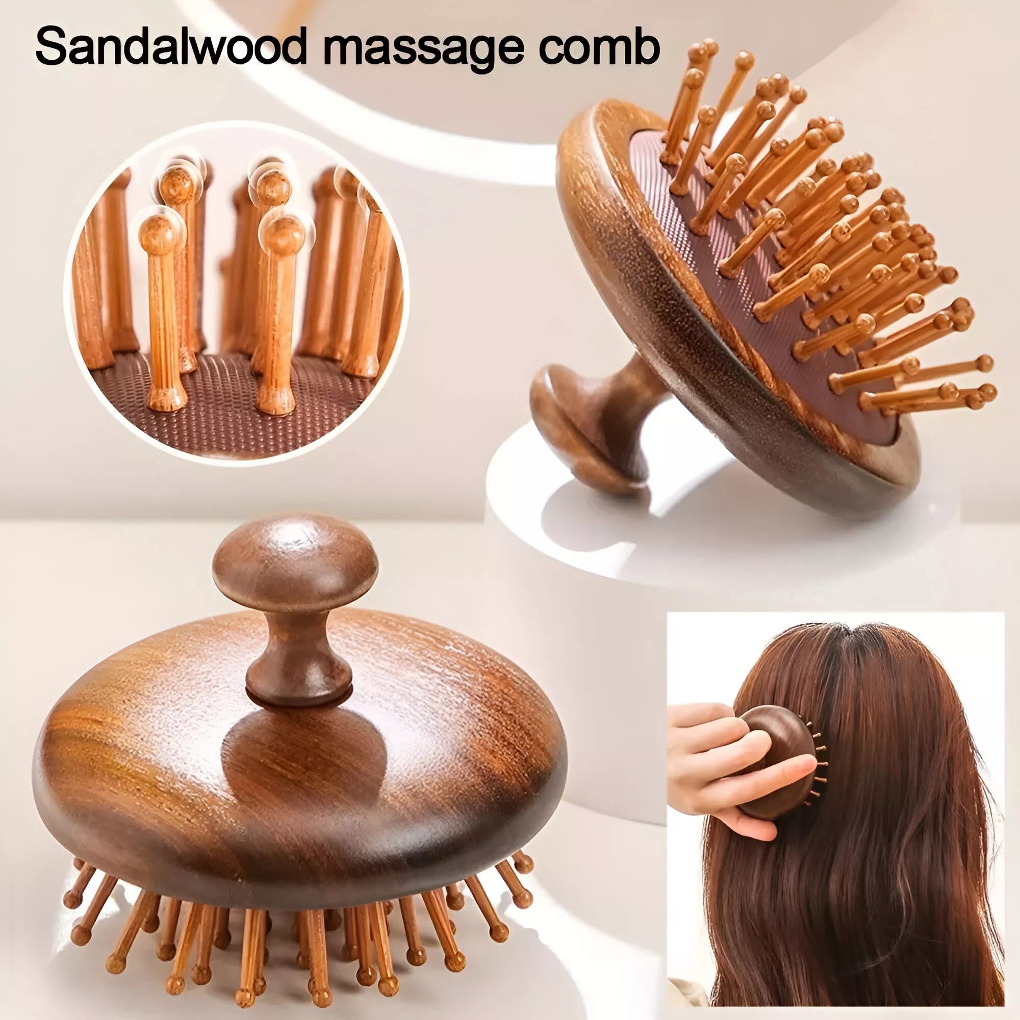 Natural Sandalwood Massage Comb - Image 3