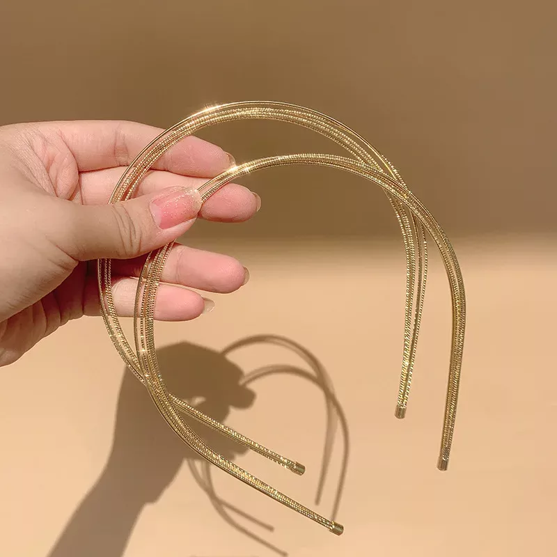Thin Gold Color Multilayer Alloy Headband - Image 6