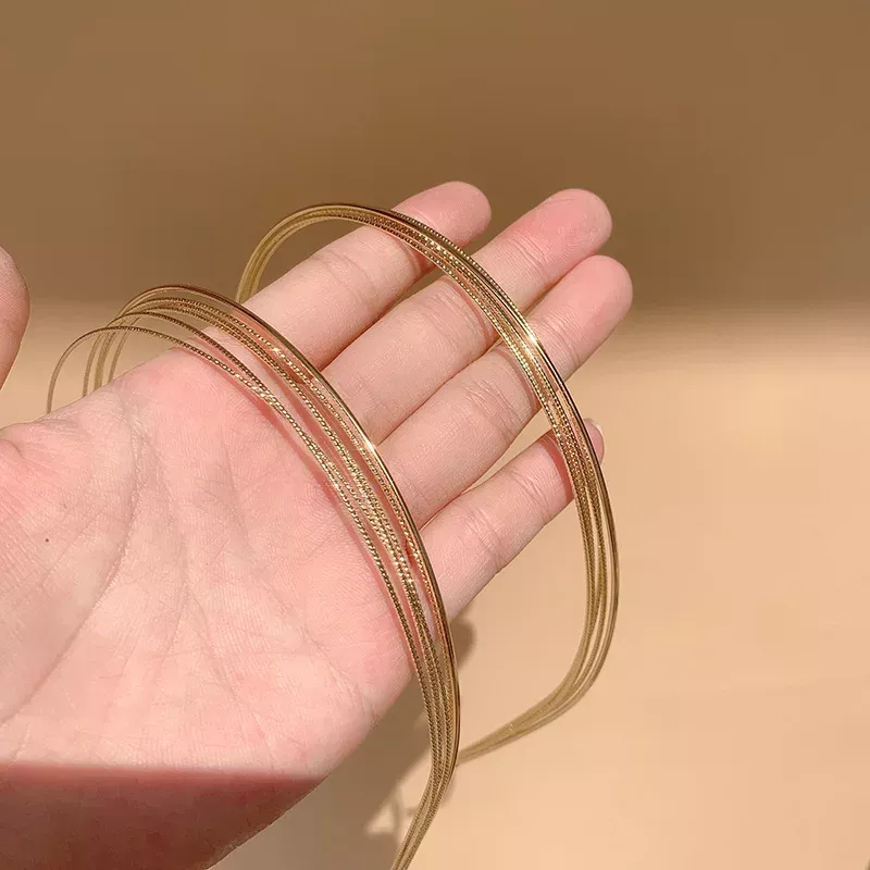 Thin Gold Color Multilayer Alloy Headband - Image 5