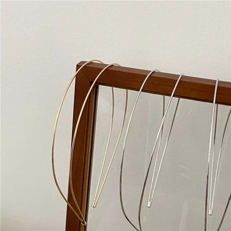 Thin Gold Color Multilayer Alloy Headband - Image 3