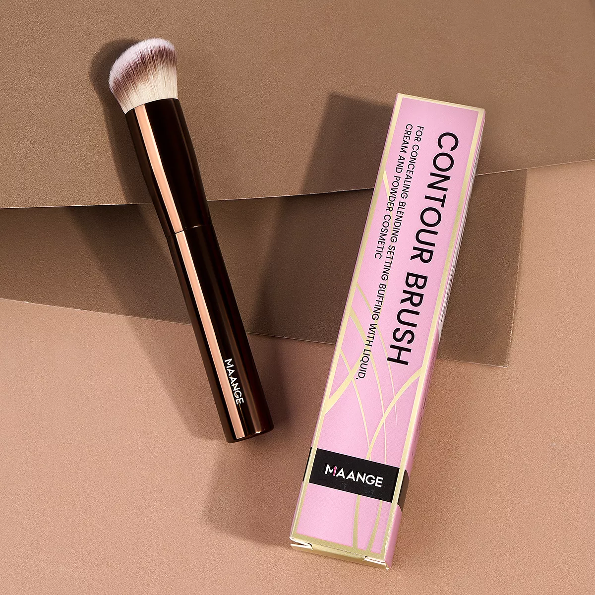 Soft Fiber Angled Makeup Brush for Foundation & Cream Blending - Image 2