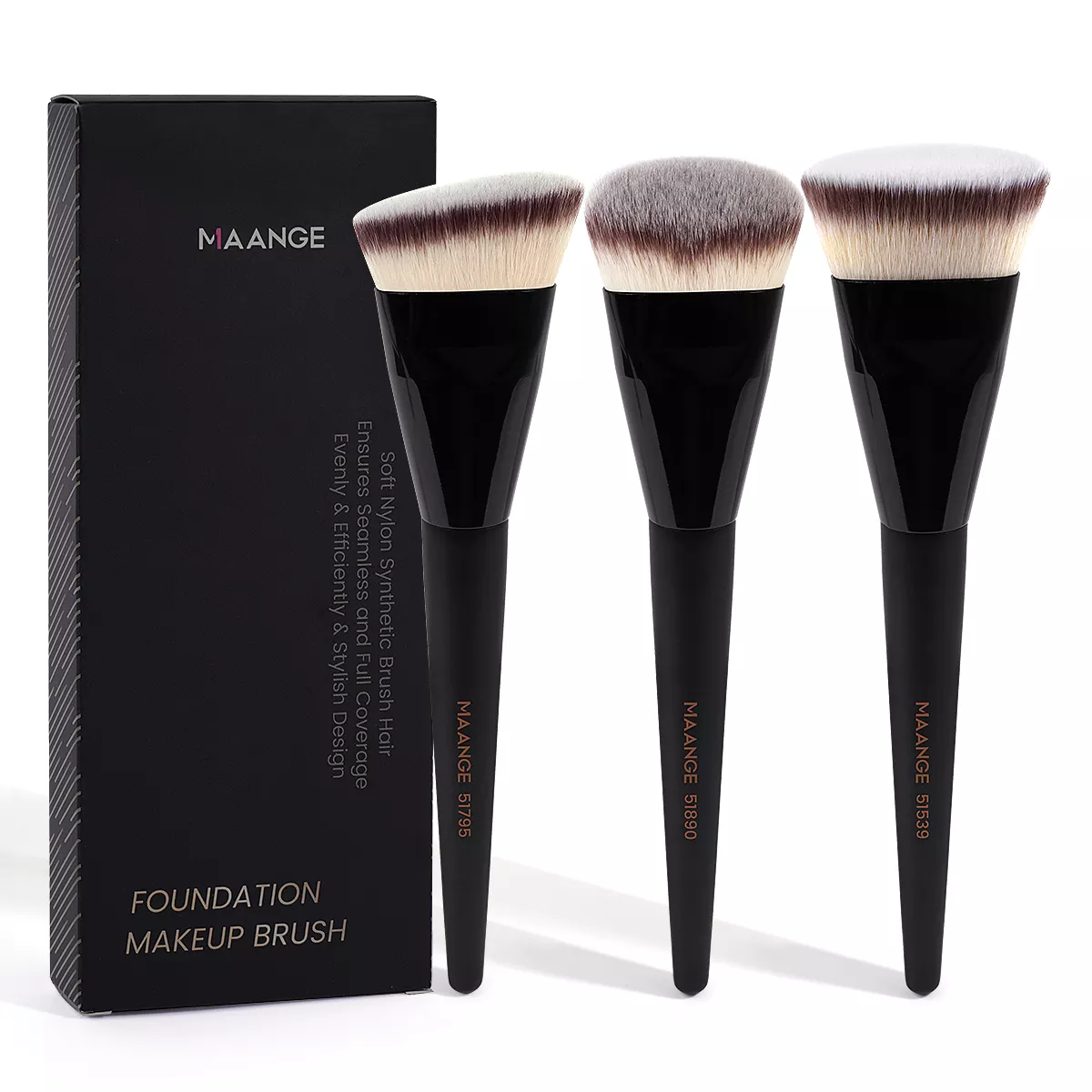 3PCS Professional Makeup Brush Set for Foundation, Concealer & Blush