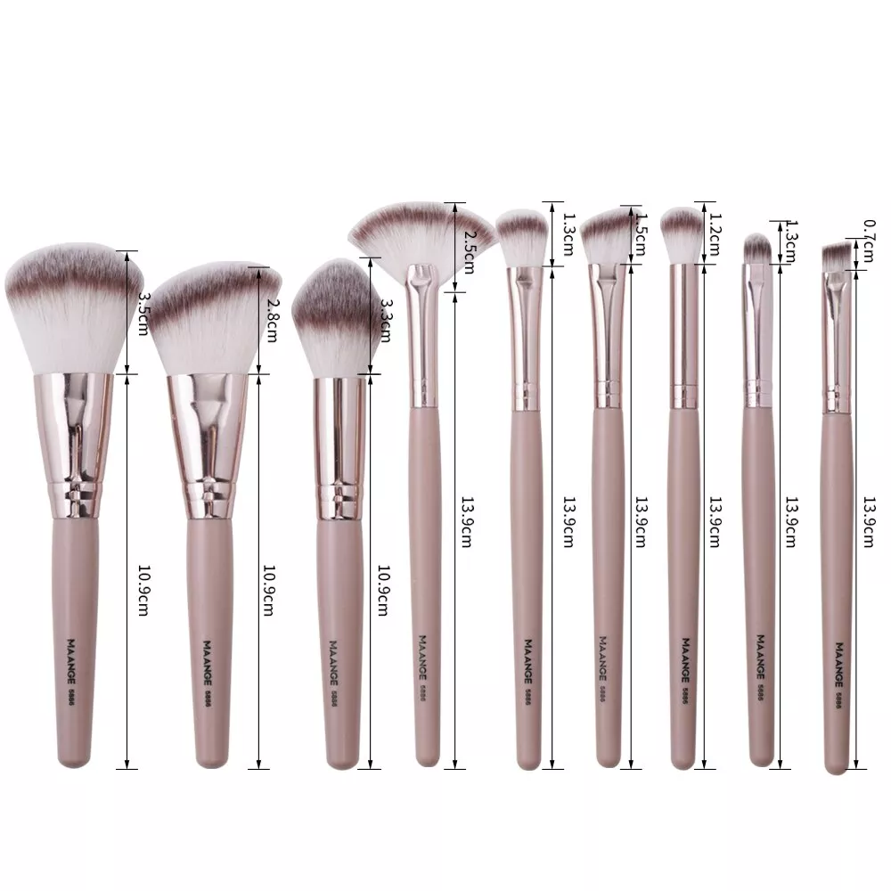 9PCS Professional Makeup Brush Set for Foundation, Eyeshadow & Highlighter - Image 6