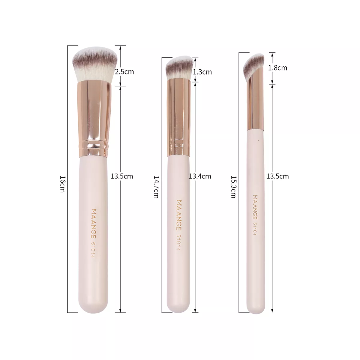 3Pcs Makeup Brushes & 2Pcs Triangle Powder Puff Set for Flawless Makeup - Image 5