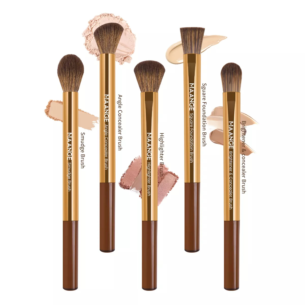 5pcs Aluminum Makeup Brushes Set - Image 3
