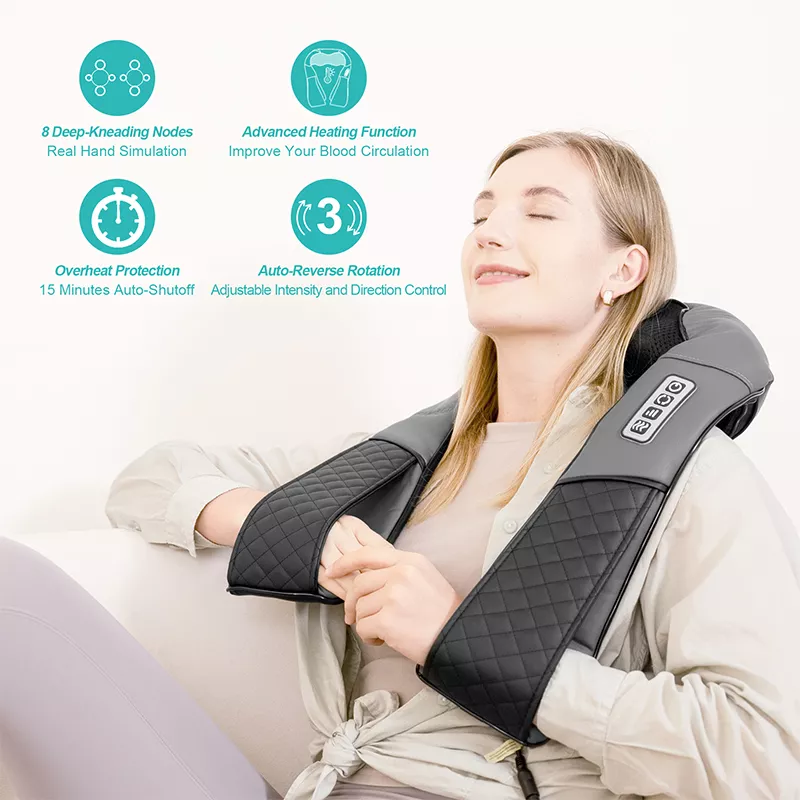 Electric Neck and Back Massager with Kneading Heat - Image 2