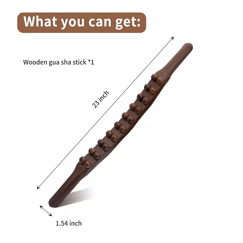 Wooden Massage Stick with Double Rows of 20 Beads - Image 5