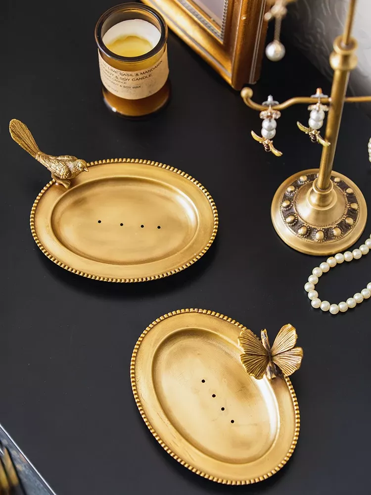 European Vintage Brass Soap Dish - Image 3