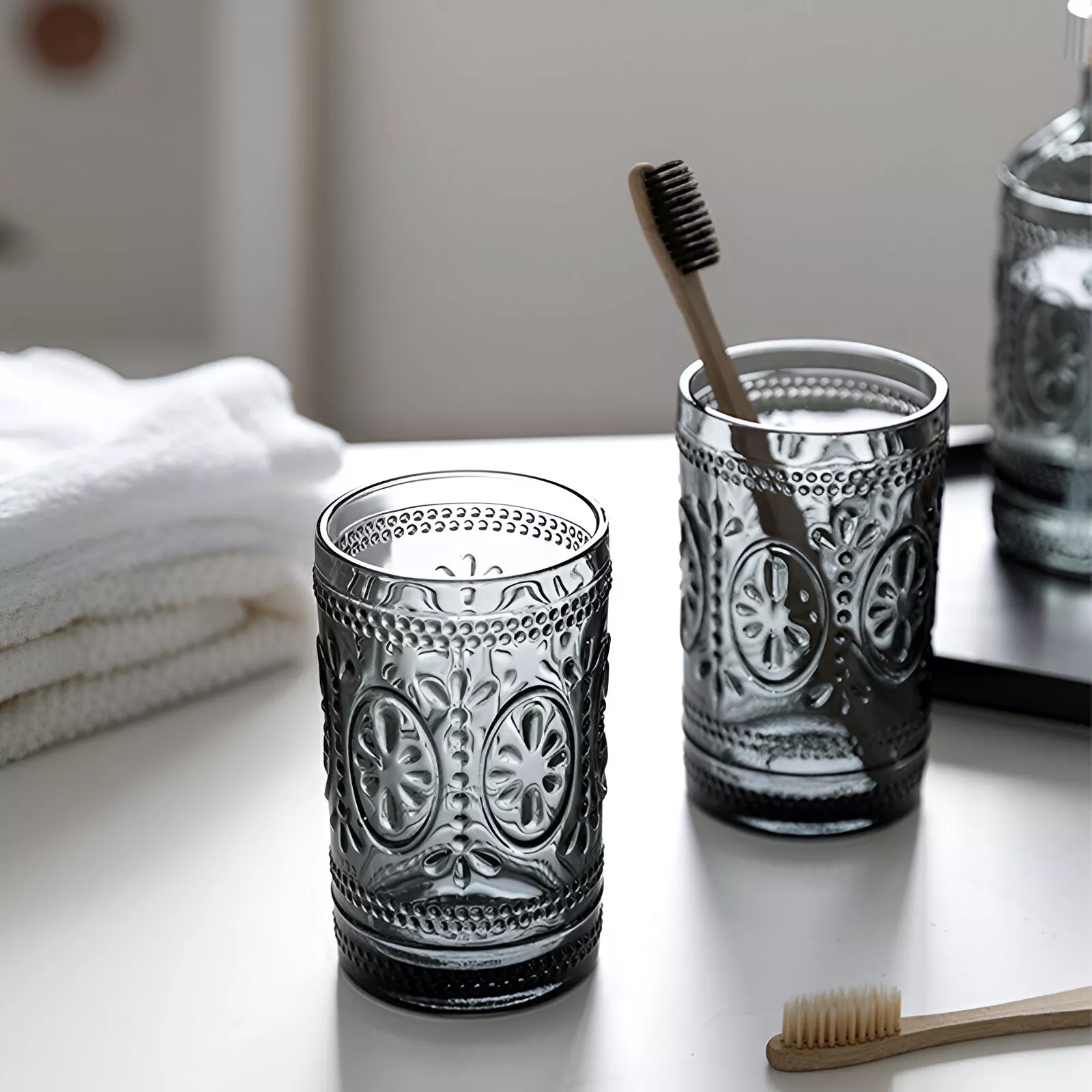 Nordic Glass Bathroom Accessory Set - Image 4