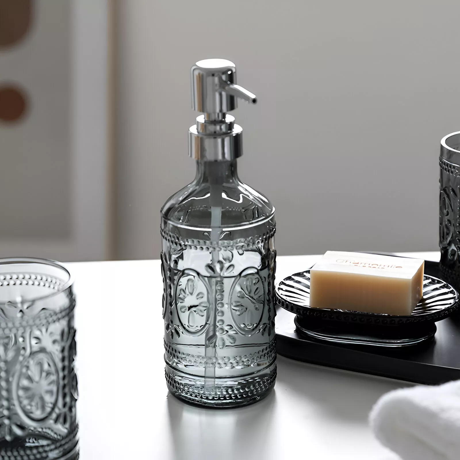 Nordic Glass Bathroom Accessory Set - Image 5