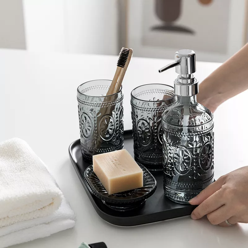 Nordic Glass Bathroom Accessory Set - Image 2