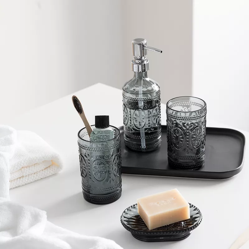 Nordic Glass Bathroom Accessory Set - Image 3
