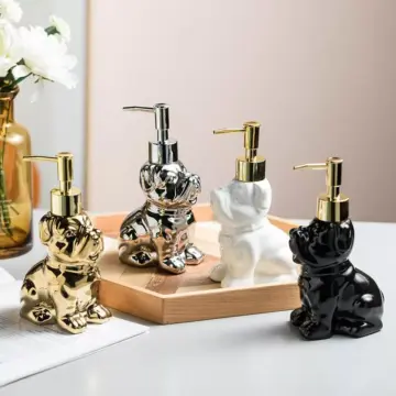 Creative Dog-Shaped Ceramic Soap Dispenser - Luxury Bathroom Accessory