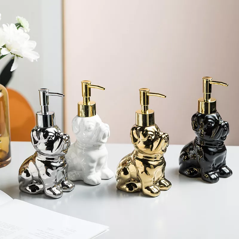 Creative Dog-Shaped Ceramic Soap Dispenser - Luxury Bathroom Accessory - Image 5