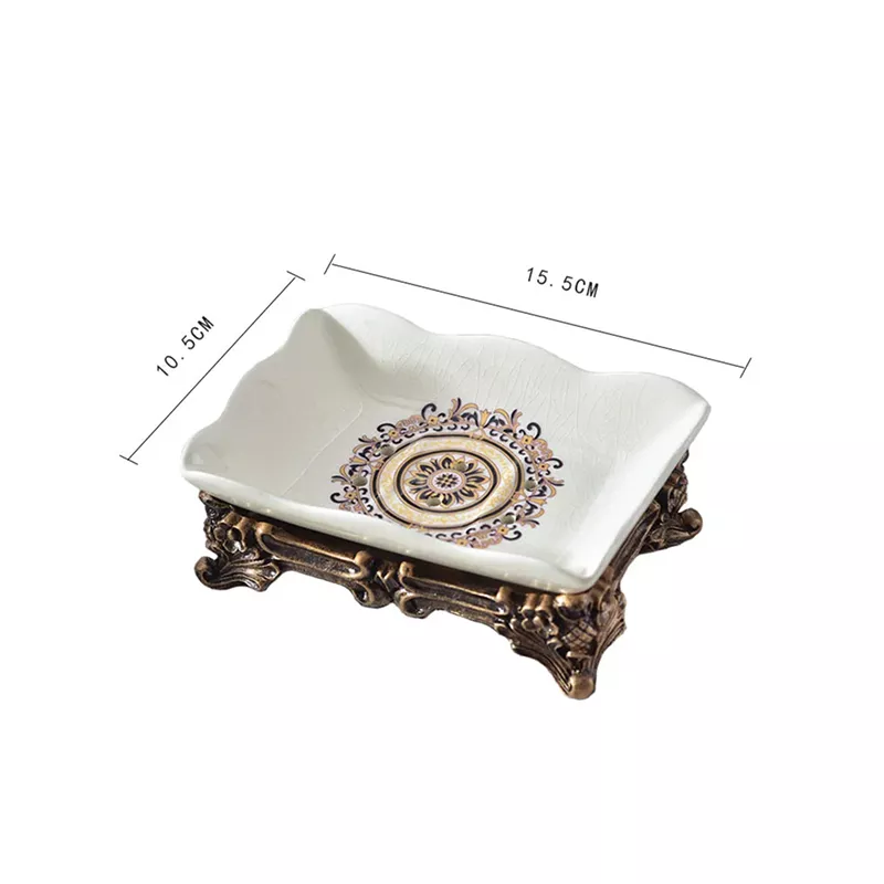 Vintage Ceramic Soap Dish with Resin Base - Image 6