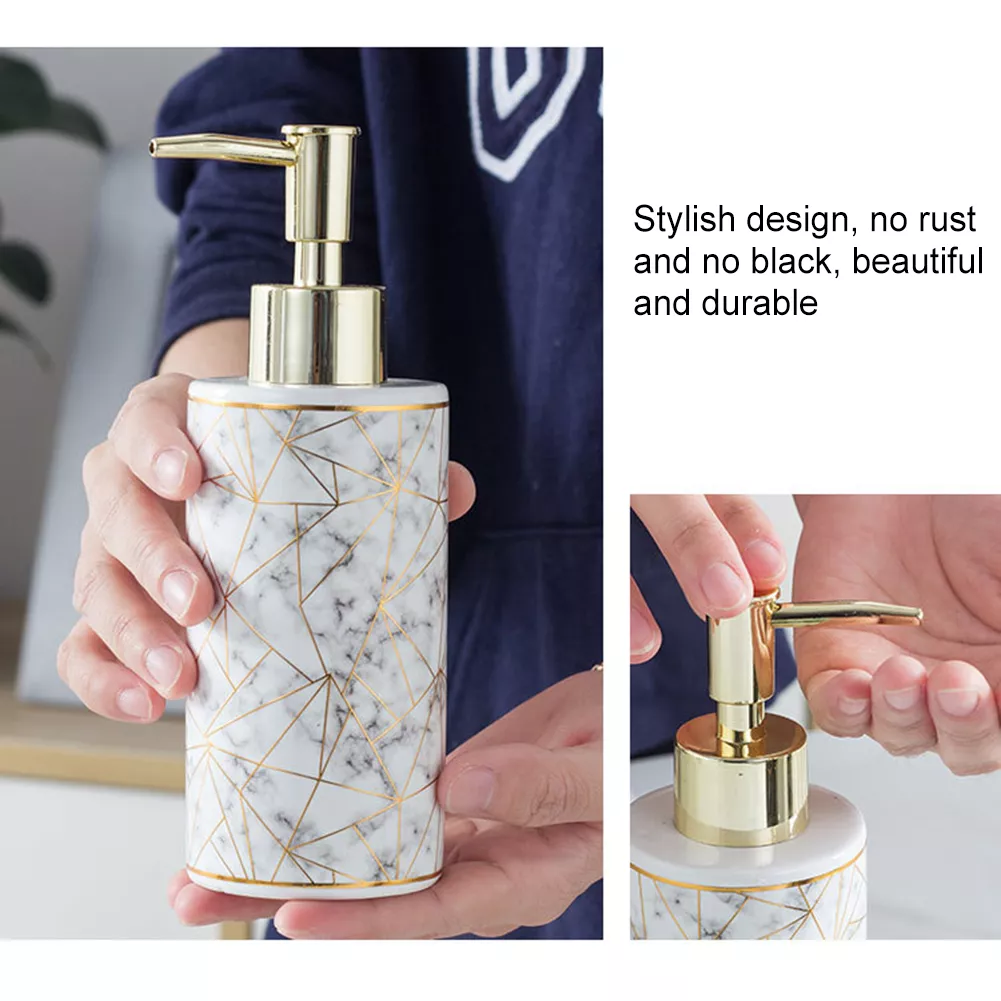 Elegant 300mL Ceramic Hand Sanitizer Bottle - Nordic Style Shower Gel Dispenser - Image 5