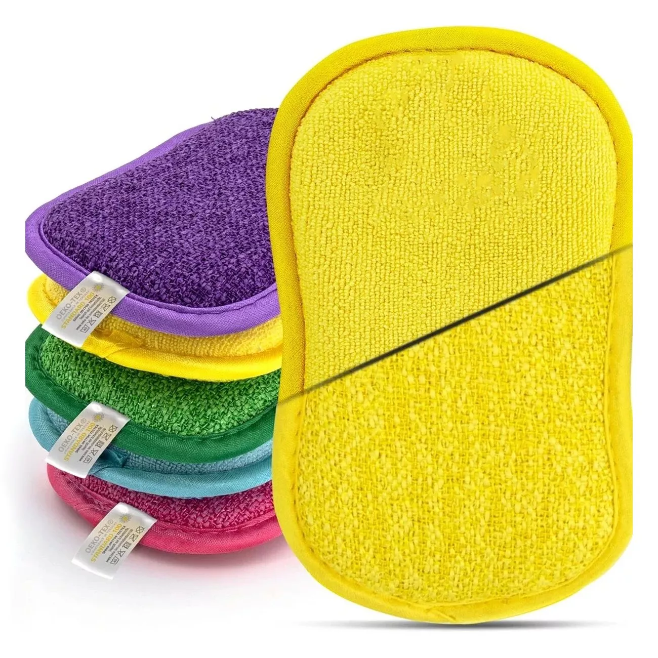 Non-Scratch Scrub Sponges for Dishes & Kitchen Cleaning