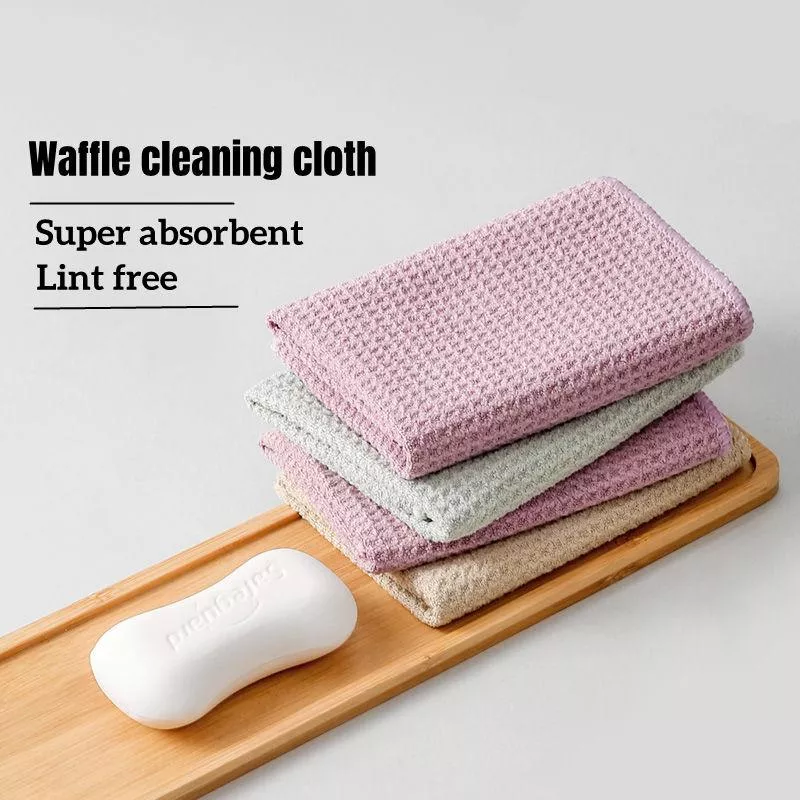 Waffle Microfiber Cloth for Kitchen & Tabletop Cleaning - Image 2