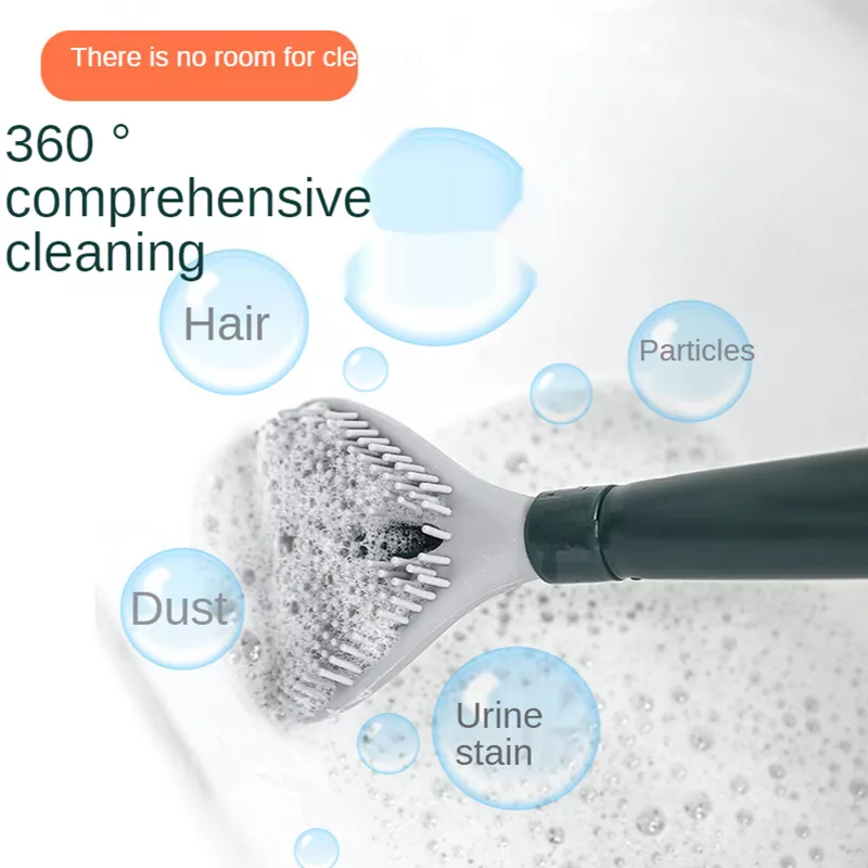 Creative Wall-Mounted Toilet Brush Set - Silicone Cleaning Brush - Image 3