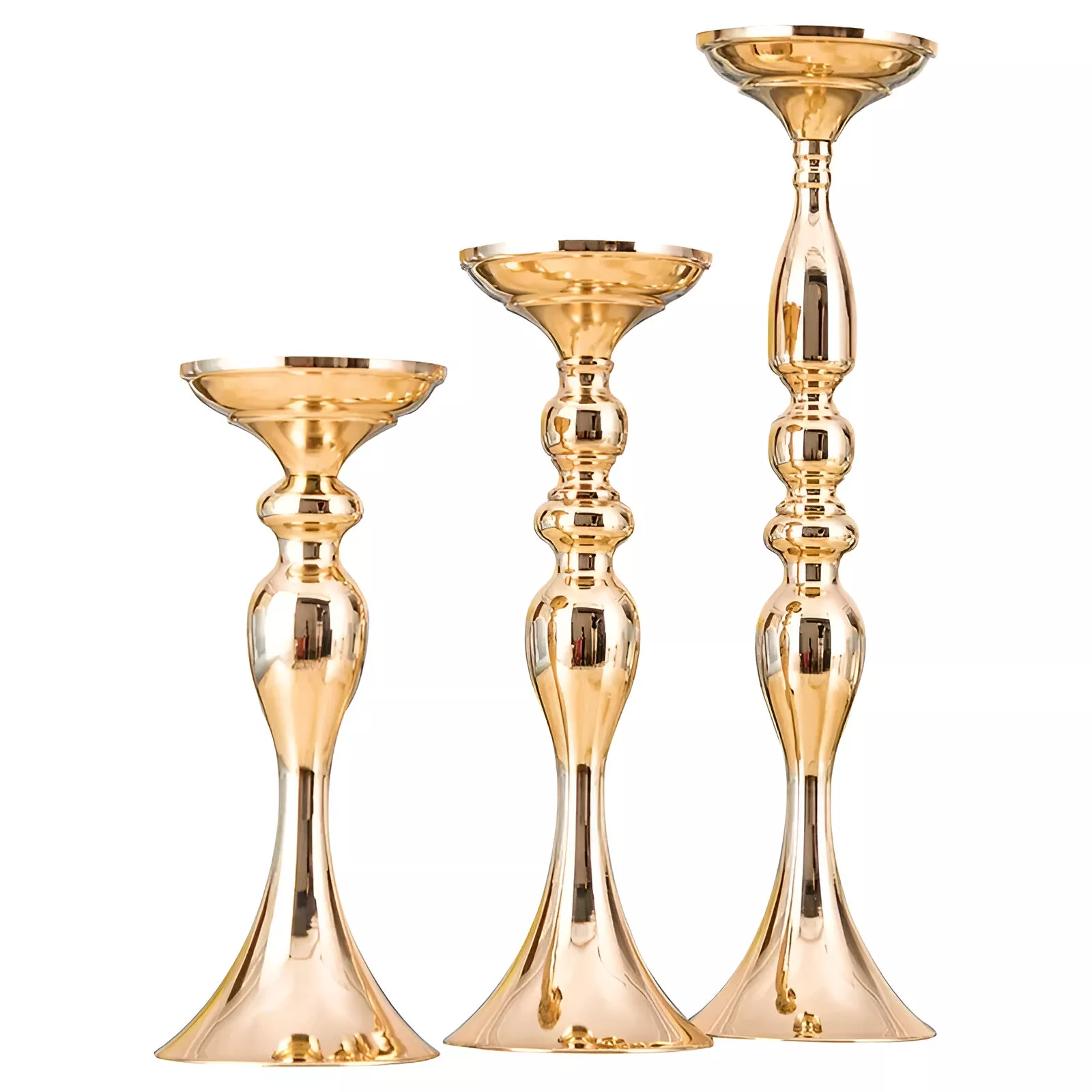 Elegant Metal Candle Holders & Flower Vase Centerpieces for Weddings & Home Decor - Image 6