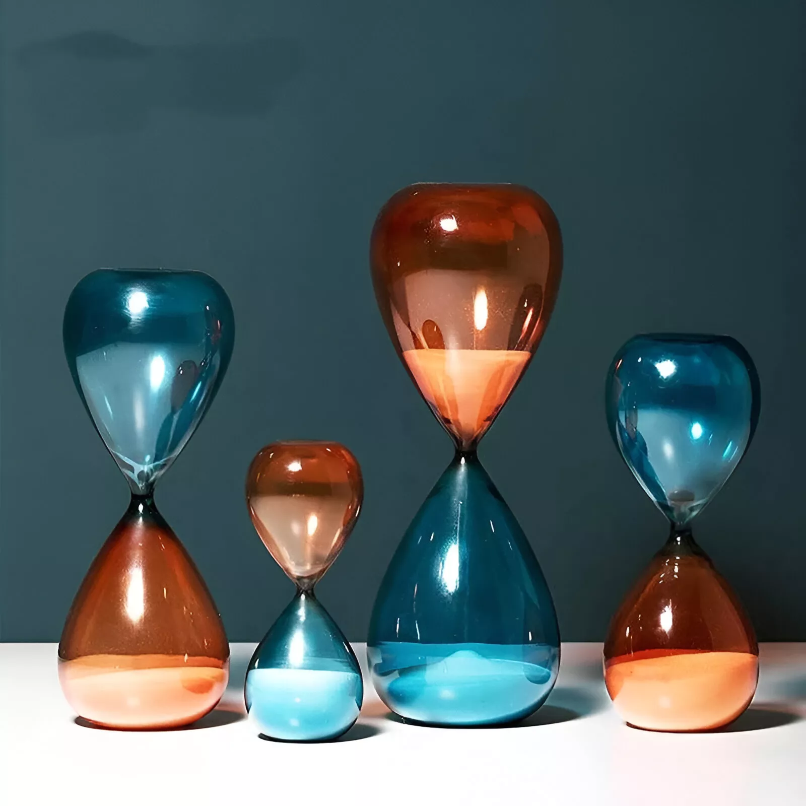 Modern Minimalist Glass Hourglass Timer with Yellow Sand - Image 5