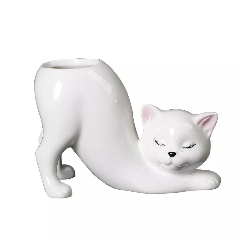 Cartoon Cat Tail Flower Pot Vase - Image 6