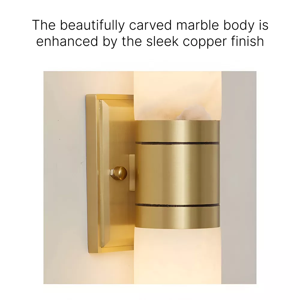 Luxury Copper Marble Wall Lamp - Image 4