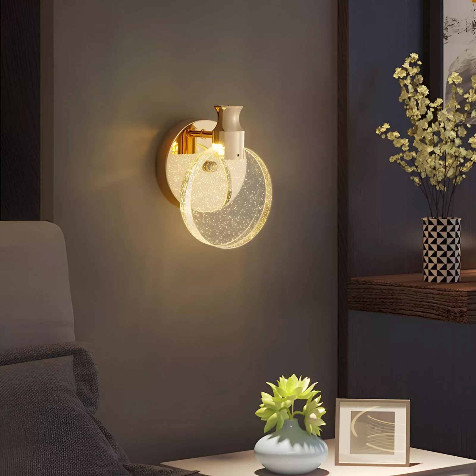 Luxury Round Crystal Bubble Wall Lamp - Image 3