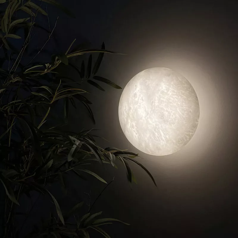 Modern Marble and Copper Wall Lamp - Image 3